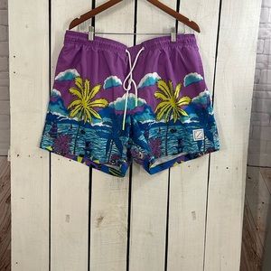 AEO American Eagle Men's Sail  Boat Palm Leaves  Size XL Swim Trunks